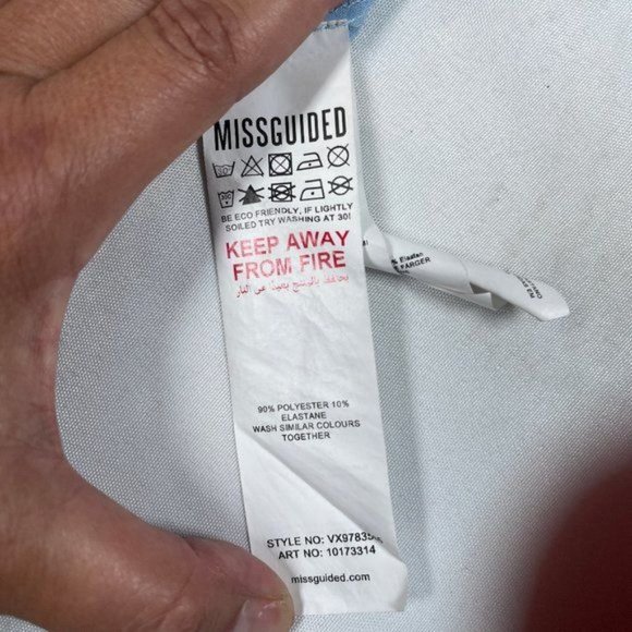 NWOT Missguided Blue High Waisted Shorts Sz 14 - Picture 5 of 7